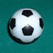 4 Black and White Engraved Soccer Foosballs