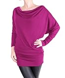LQ Long Sleeve Fashion Basic Tunic Top (Pink, Small)