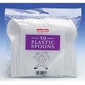 50 x Plastic SPOONS - Strong Disposable Cutlery