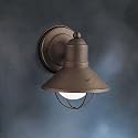 7 1/2" Rustic Solid Brass High Outdoor Wall Light