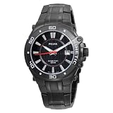 Pulsar Hommes PAR149 cin&eacute;tique finition noire Bracelet Ion Ion Noire Terminer Cas Cas Dial Noir Transparent Retour Rights Watch