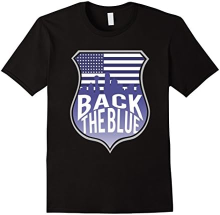 Men's Back the Blue Dallas City Skyline Honorary T-shirts 4 Small Black