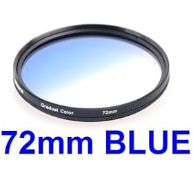 NEEWER® 72MM Gradual Blue Lens Filter for Kodak, Nikon, Sony, or ANY Camera with 72MM Filter Thread