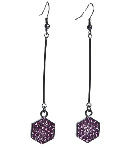 Schmuck-art  Female Ohrhänger TianaHexagon gun metal/purple 22264
