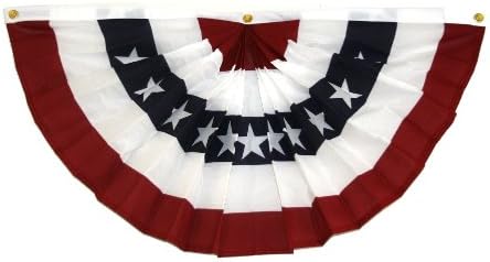 Made In The USA 36" Red White And Blue American Flag Fan Bunting