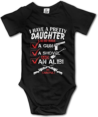 Baby I HAVE A PRETTY DAUGHTER Color Name Baby Onesie Bodysuit