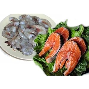 2 lbs. Salmon Steaks and 2 lbs. Jumbo Shrimp by Charleston Seafood
