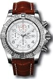 Breitling Super Avenger Mens 557 Black Crocodile Strap Watch