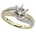 14K Two Tone Gold Diamond Semi Mount Engagement Ring
