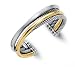 Sterling Silver and 18K Gold Overlay Bangle Bracelet - 7.5 - Phillip Gabriel Collection