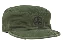 Vintage Olive Drab Rip-Stop W/Black "Peace" Sign Cap