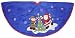 48" Santa & Elf Blue Faux Suede Christmas Tree Skirt