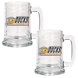 NHL 15oz Glass Tankard 2 Piece Set Team: Ducks