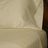 1000 Thread Count Solid Sateen Egyptian Cotton Pillow Case. (Standard) Set of 2 Ecru