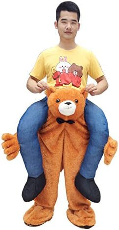 Cute Teddy Bear Carry You on Back Ride on Novelty Mascot Animal Halloween Costume