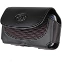 PALM TREO 680 AT&T Black Horizontal Premium Leather Pouch Case With Belt Clip And Belt Loops