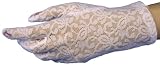 White Stretch Lace Wrist Length Gloves