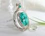 Completely Handcrafted - Designer Sterling Silver Turquoise Pendant