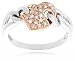 10k Rose and White Gold Diamond Chain Design Ring