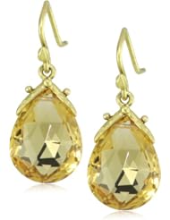 Gabrielle Sanchez Faceted Citrine Drop Medium Double Seed Earrings