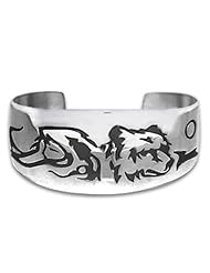 Sterling Silver Maiden Bear Clan Northwest Coast Native American Bracelet. Made in USA.