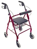 Duro-Med Safe-Brake Rollator, Burgundy