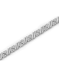 14kt Yellow Gold Fancy Diamond Heart Bracelet 0.05ct TW