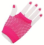 Neon Pink Fishnet Fingerless Wrist Gloves