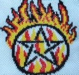 SWB 034 - SCHWEIßBAND / WEIß PENTAGRAMM