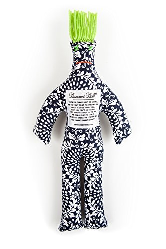 Dammit Doll - Classic Dammit Doll - Le Lustre - Black Floral , Lime Green Hair - Stress Relief, Gag Gift