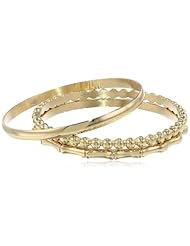 Stainless Steel Yellow Bangle Bracelet, 2.75"