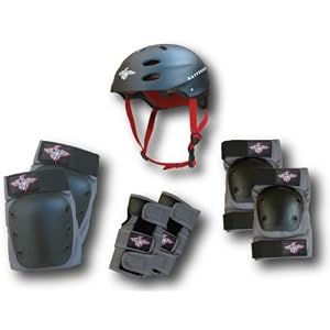 Skateboard 4 in 1 Small Helmet and Pad Kit by 