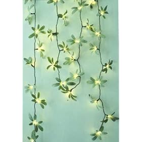 Mistletoe/Foliage Flower Light String - Green - 40 Bulb