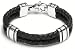 Sterling Silver Men's Stratus Design Braided Leather Bracelet by Zina, 8.5