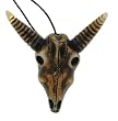 Resin Imitation Bone Pendant Skull Cow Head - Adjustable Cord - 76mm x 55mm