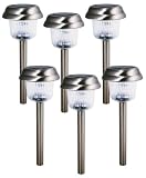 Paradise Solar Post Lights, 6 Pack, Stainless Steel  #GL23710SS6