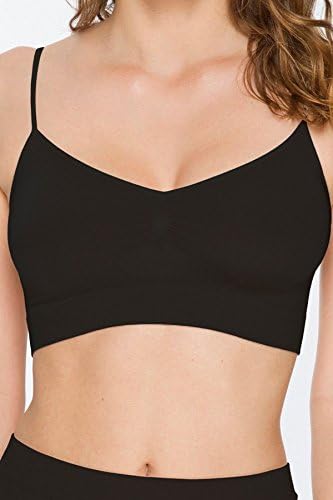 Vecceli Italy Women's Luster Bralette,Black,US S/M