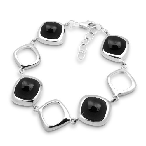 Elli Damen-Armband Schwarz 925 Silber L&auml;nge 18cm 02001219_18 Preisvergleich