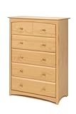 Stork Craft Beatrice 5 Drawer Chest, Natural Stain