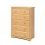 Stork Craft Beatrice Five Drawer Chest in Natural Stain