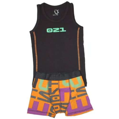 Produkt-Bild: FIXONI - Unterw&auml;scheset f&uuml;r Jungen, schwarz-orange