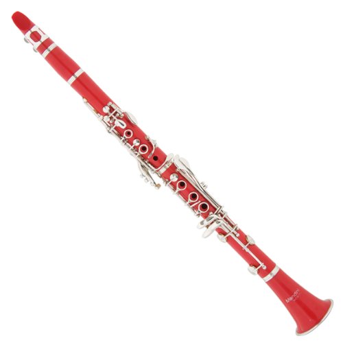 Mendini Student Bb Clarinet Red ABS Body with Nickel Plated Keys