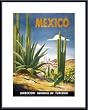 Art Poster Metal Framed Print - Cacti, Mexico * - Artist: Anon - Poster Size: 24 X 18