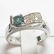 14K White Gold Blue and White Diamond Ring