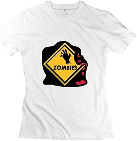 Niken Women Zombies Short Sleeve Crew Neck T Shirt White X-Large