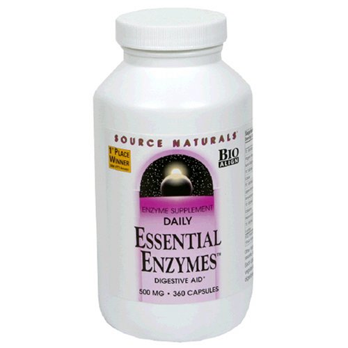 Source Naturals Daily Essential Enzymes, 500 mg, Capsules, 360 capsules