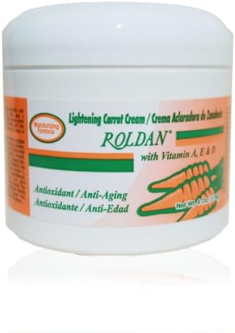 Roldan Face Lightening Carrot Cream with Vitamin A, E & D 4 Oz - Antioxidant - Anti-aging