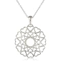 Women's Sterling Silver Diamond Circle of Hearts Pendant Necklace (0.06 cttw, I-J Color, I2-I3 Clarity), 18"