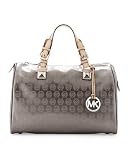 Michael Michael Kors Grayson Large Satchel Bag - Light Gray