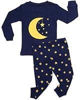 Leveret "Moon & Stars" 2 Piece Pajama 100% Cotton (Size 6M-7-8 Years)